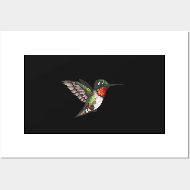 Ruby-Throated Hummingbird Wall Art by Ginboy